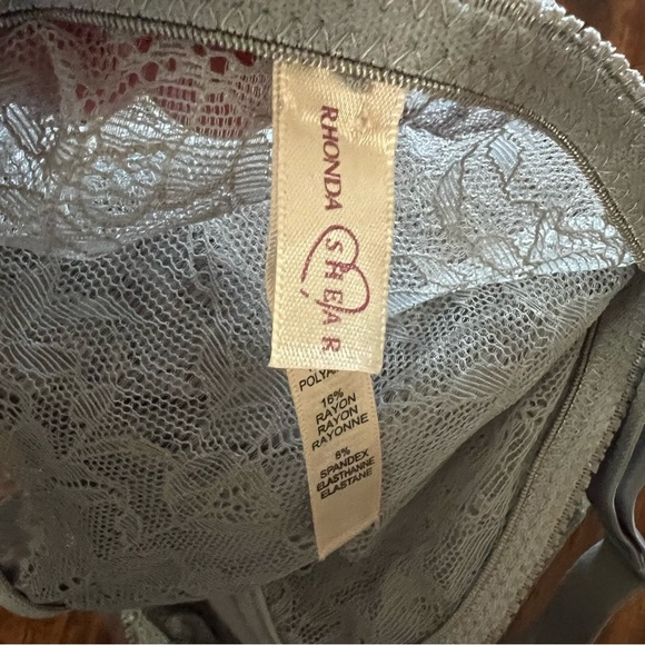 Rhonda Shear Gray Floral Lace Bralette size 2X - Picture 4 of 6